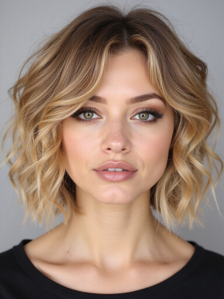 feathered crown wavy shag