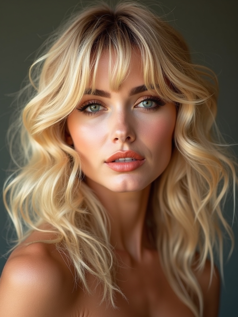 feathered layered farrah style haircut