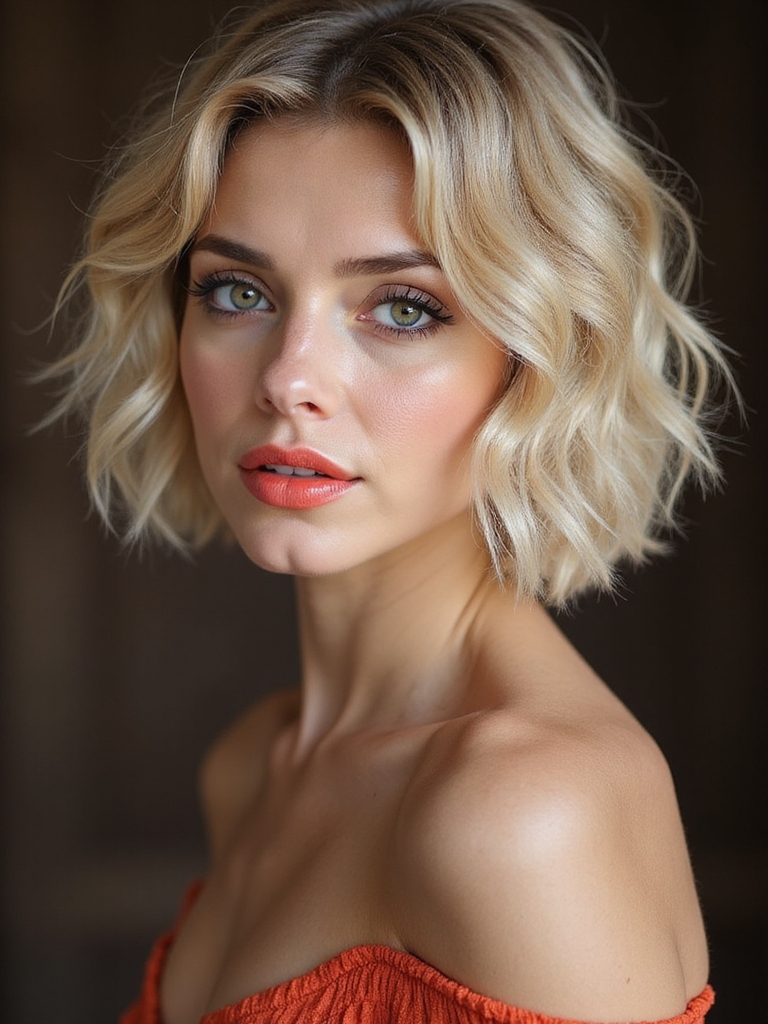 feathered layers with bangs