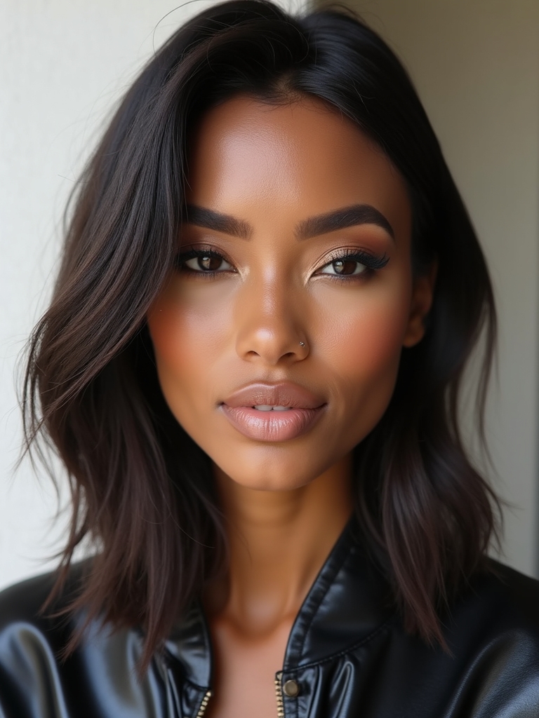 Glassy blunt lob with shine