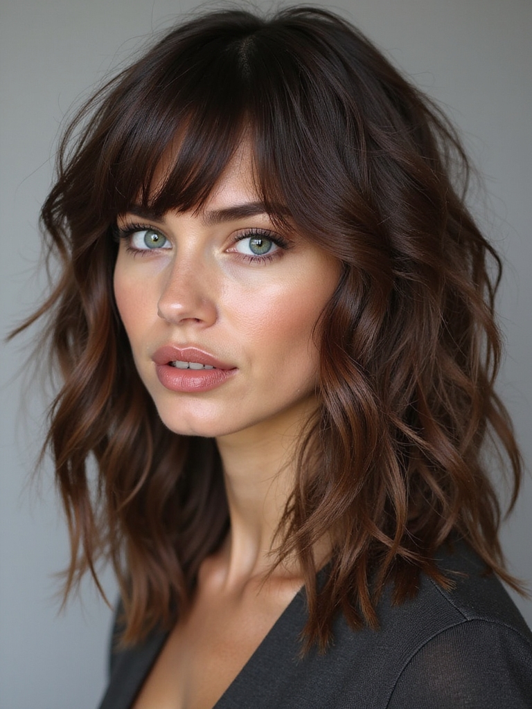 Glossy blowout with twisted root lift on a long shag