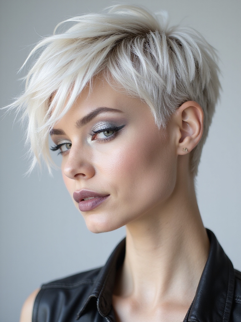 icy platinum choppy pixie