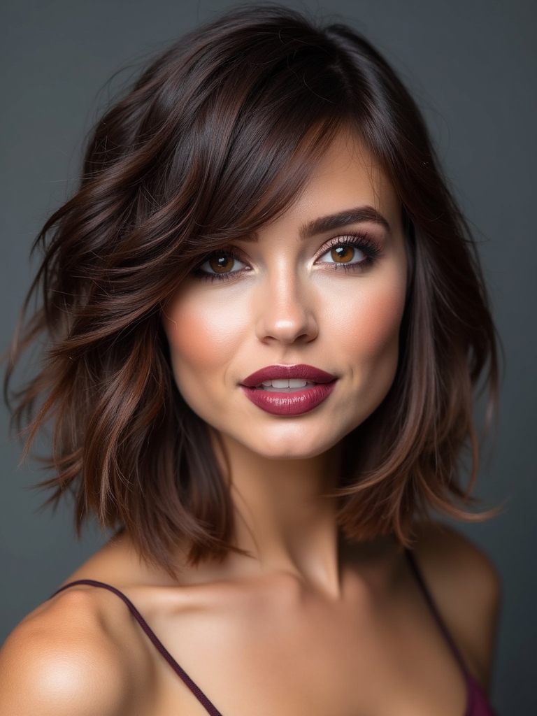 Debulked layered bob for thick hair