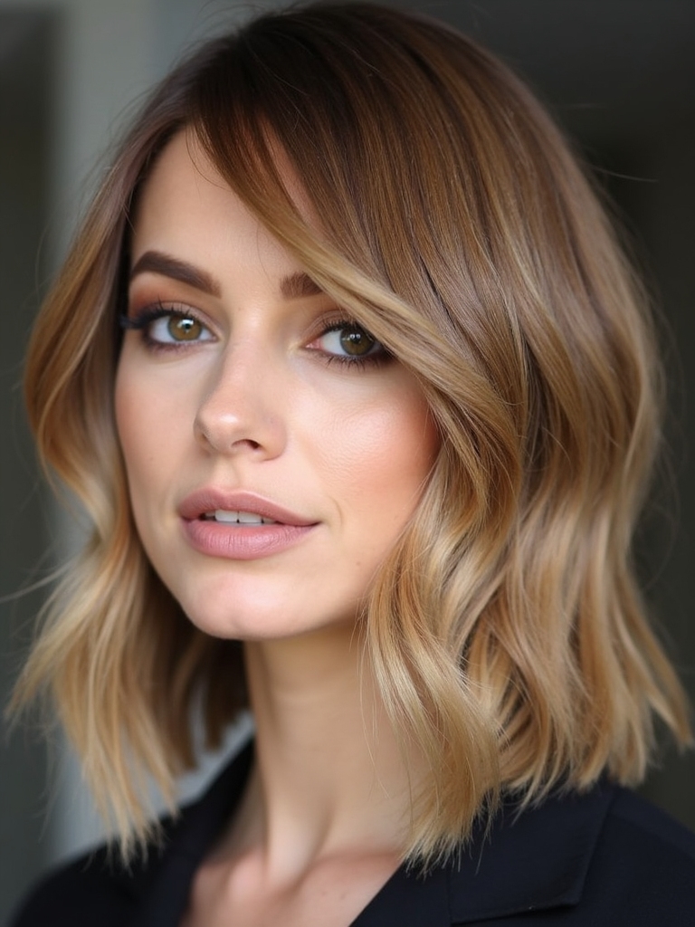layered bob with bangs
