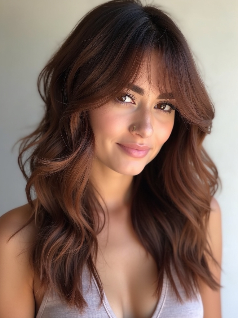 Butterfly cut soft bangs