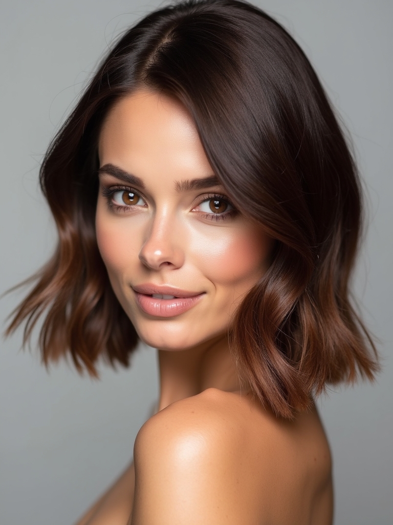 Layered collarbone-length lob
