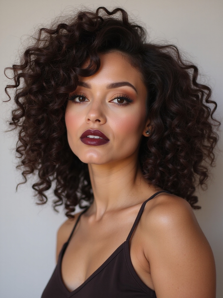 layered curls for definition