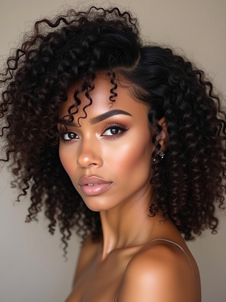 Layered cut enhances curl definition