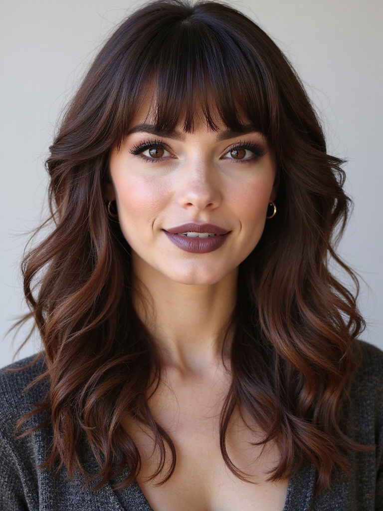 layered cut with bangs