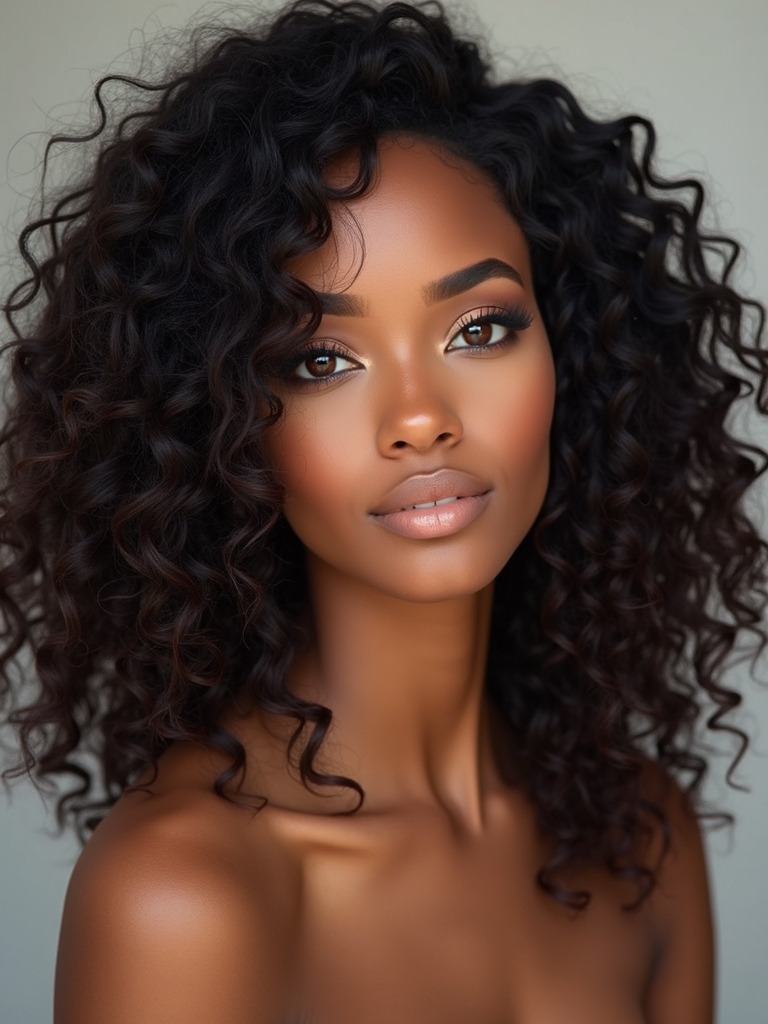 Curly layers curly bangs