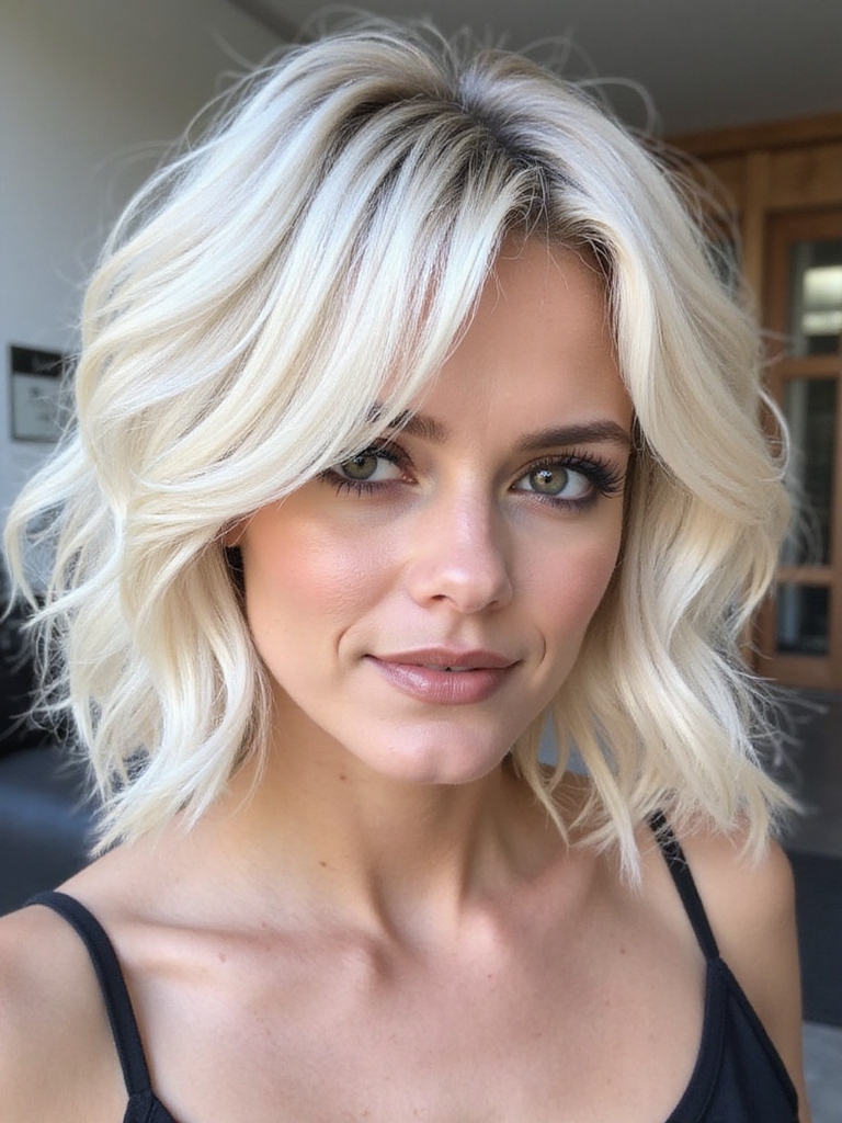 Short shag with a lifted crown for fine hair