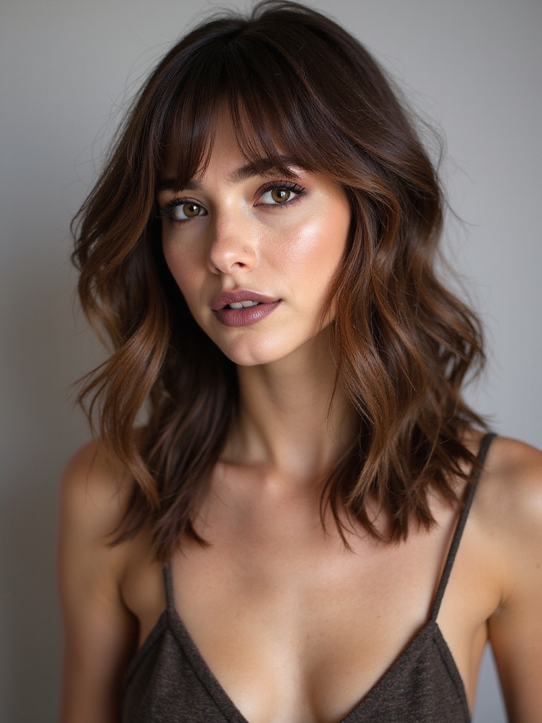 long shag layers curtain bangs