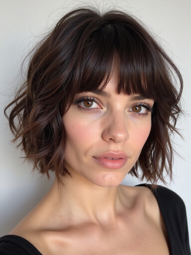 matte textured tousled french bob