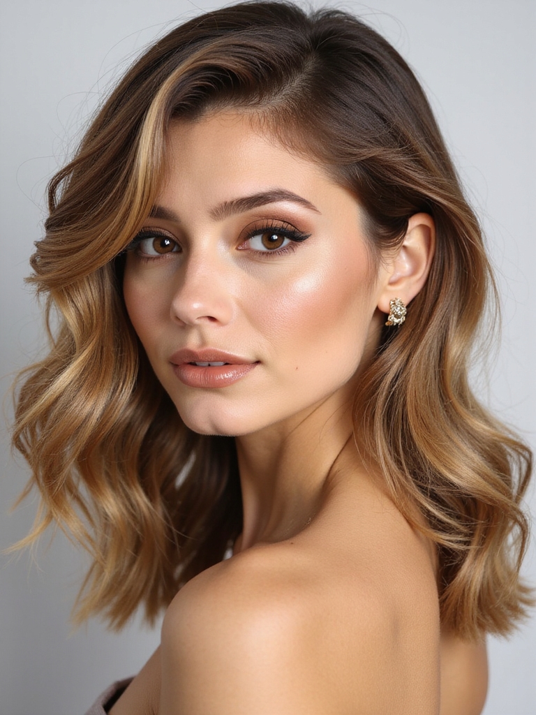 medium layered textured haircut