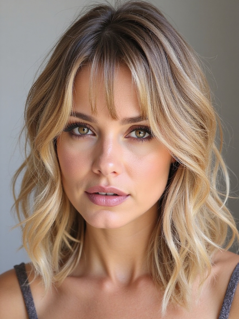 medium shag with bangs