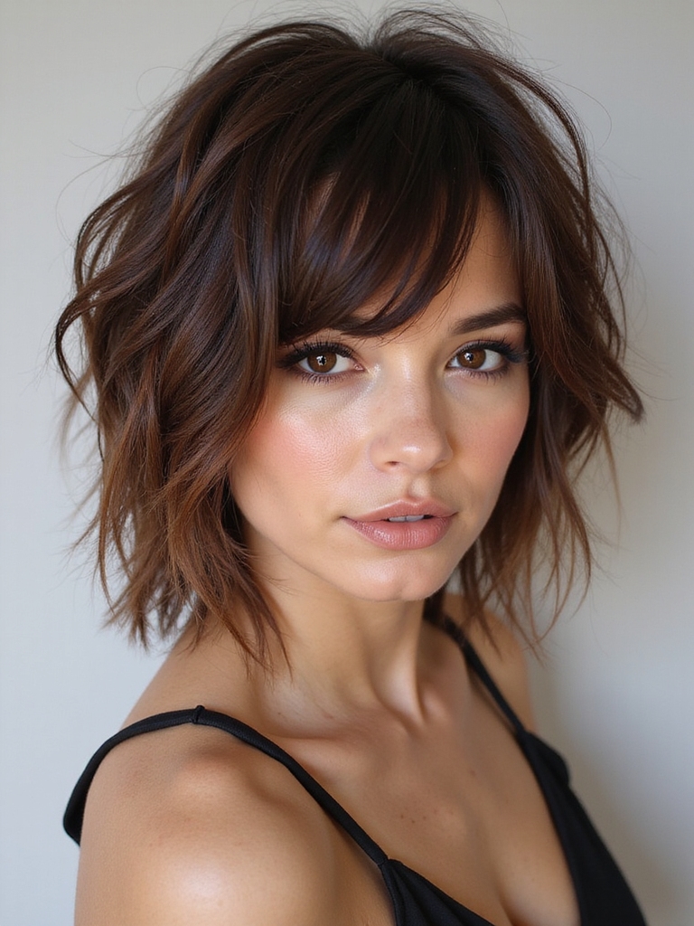 Micro shaggy wolf cut with soft face-framing