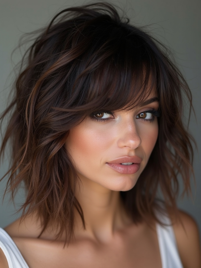 modern wolf inspired shag hairstyle