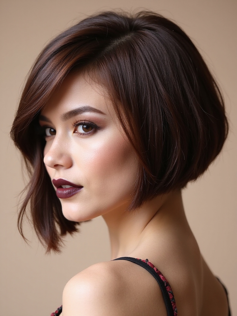 Asymmetrical short bob
