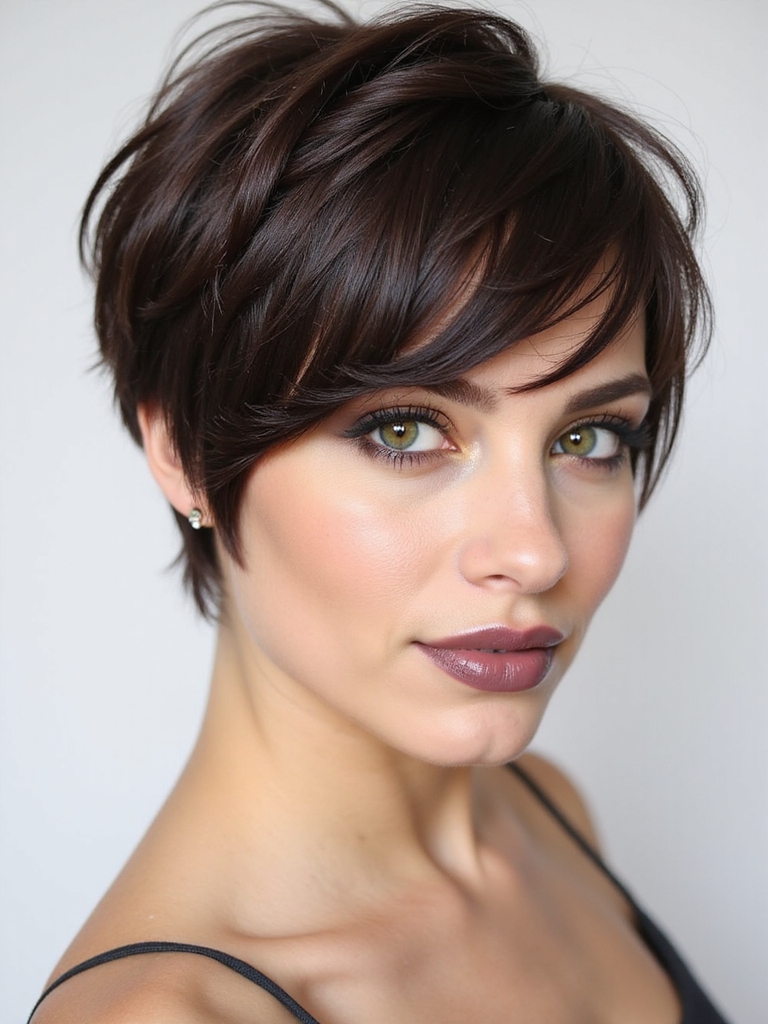 pixie haircut with bangs