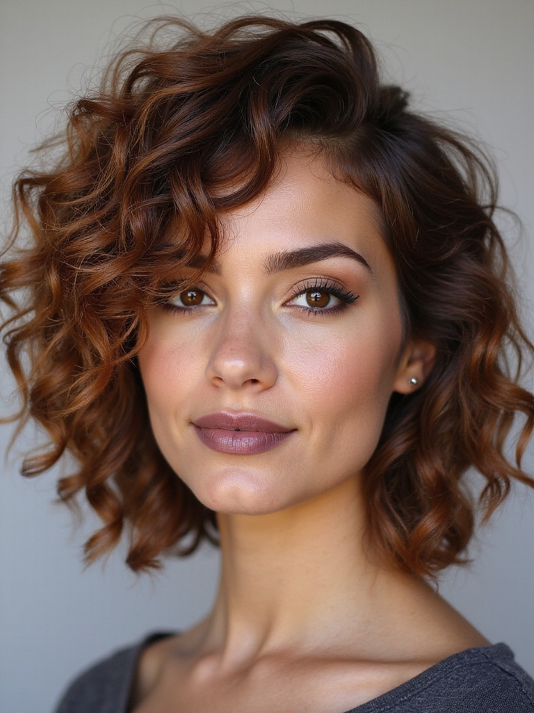 Short curly shag for natural texture