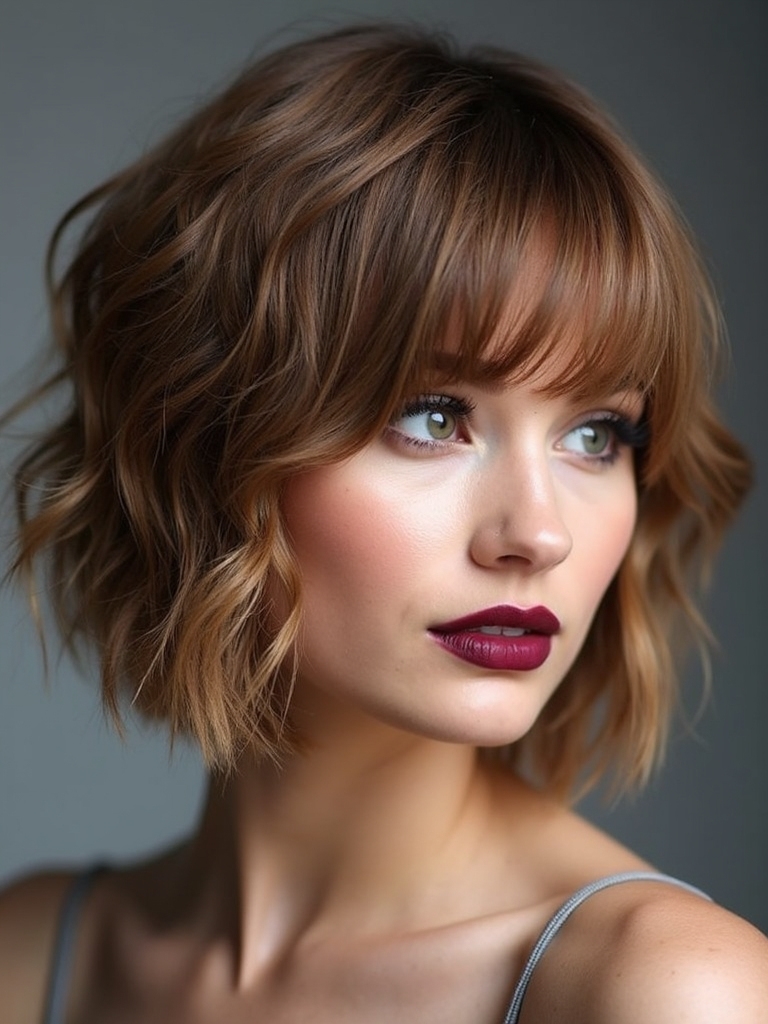razor cut shag with feathered ends