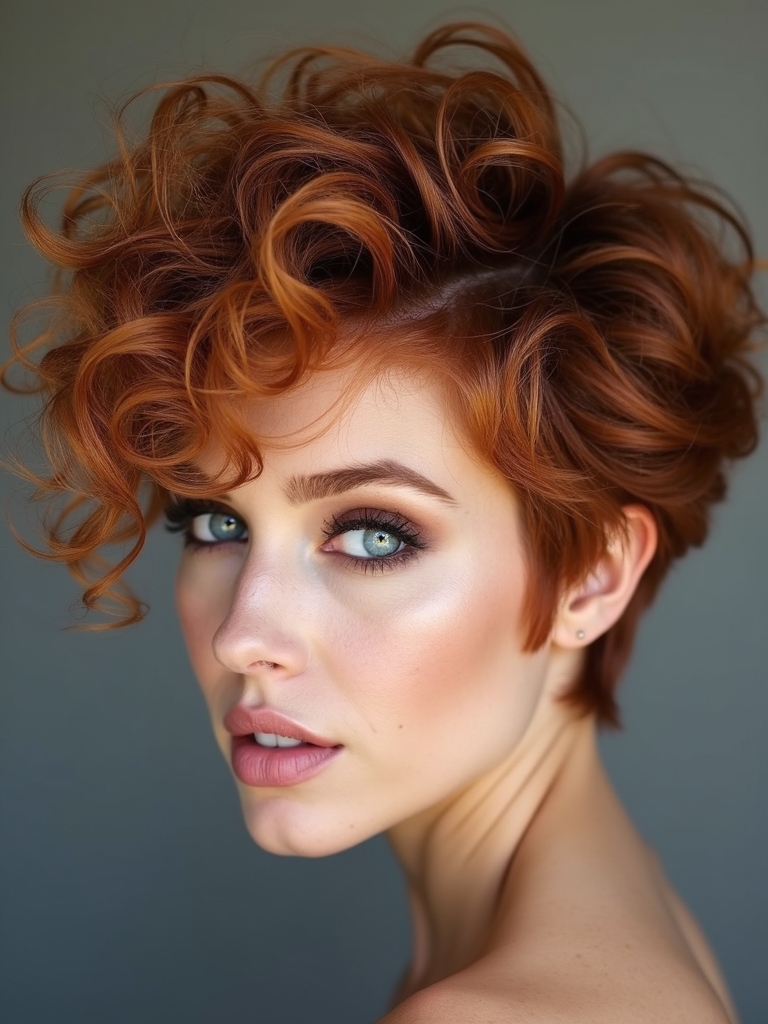 retro pixie mullet texture