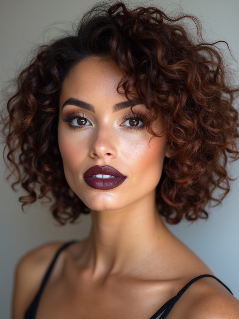 Rounded volumized cropped bob