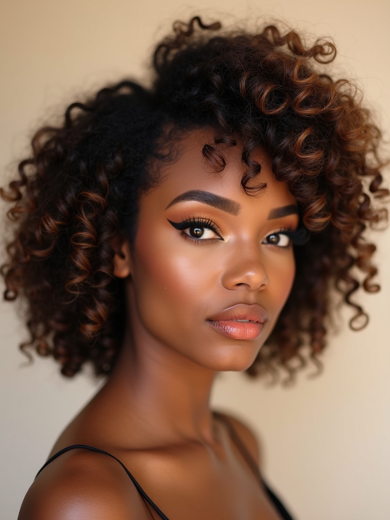 sculpted jaw grazing curly bob