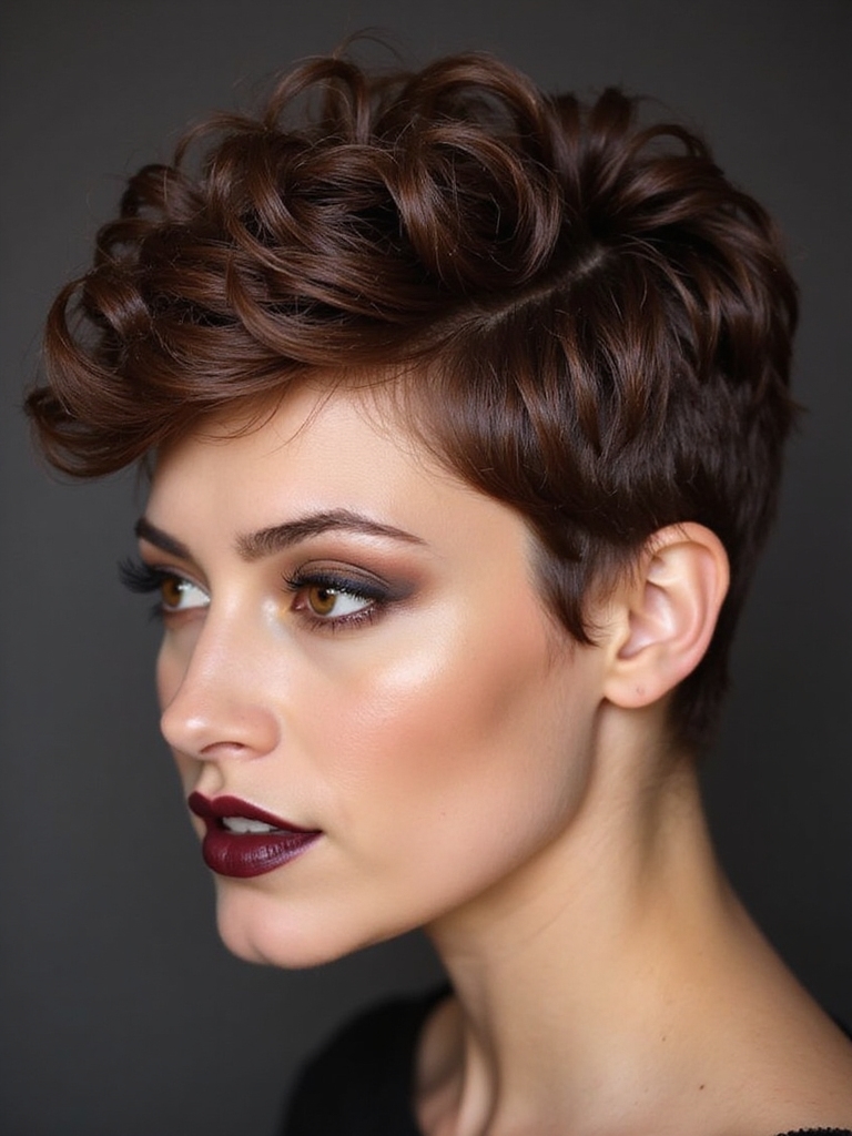 sculpted precise ringlet pixie