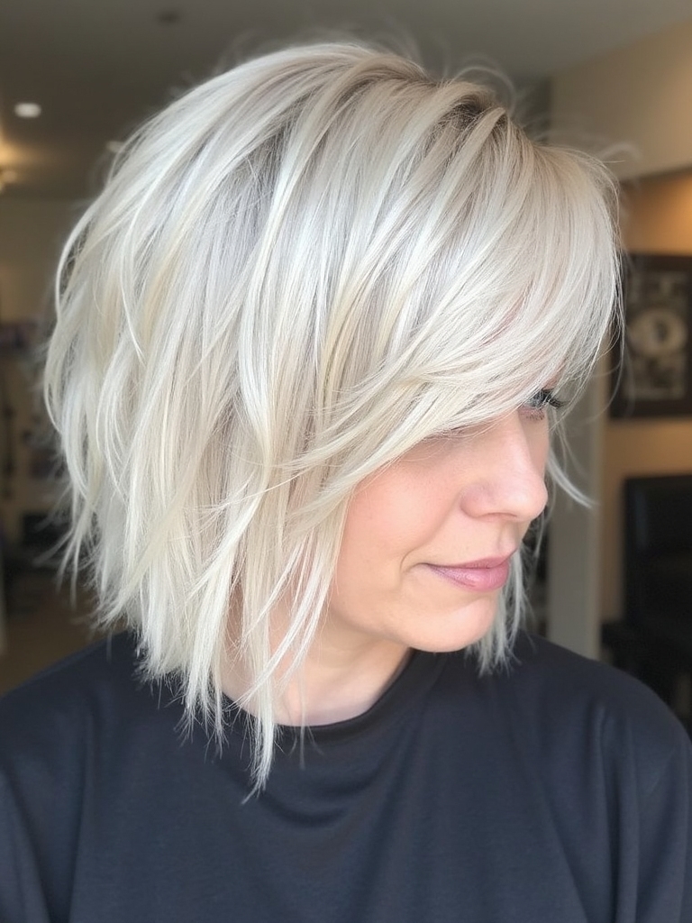 Fine-hair shag bob with lift