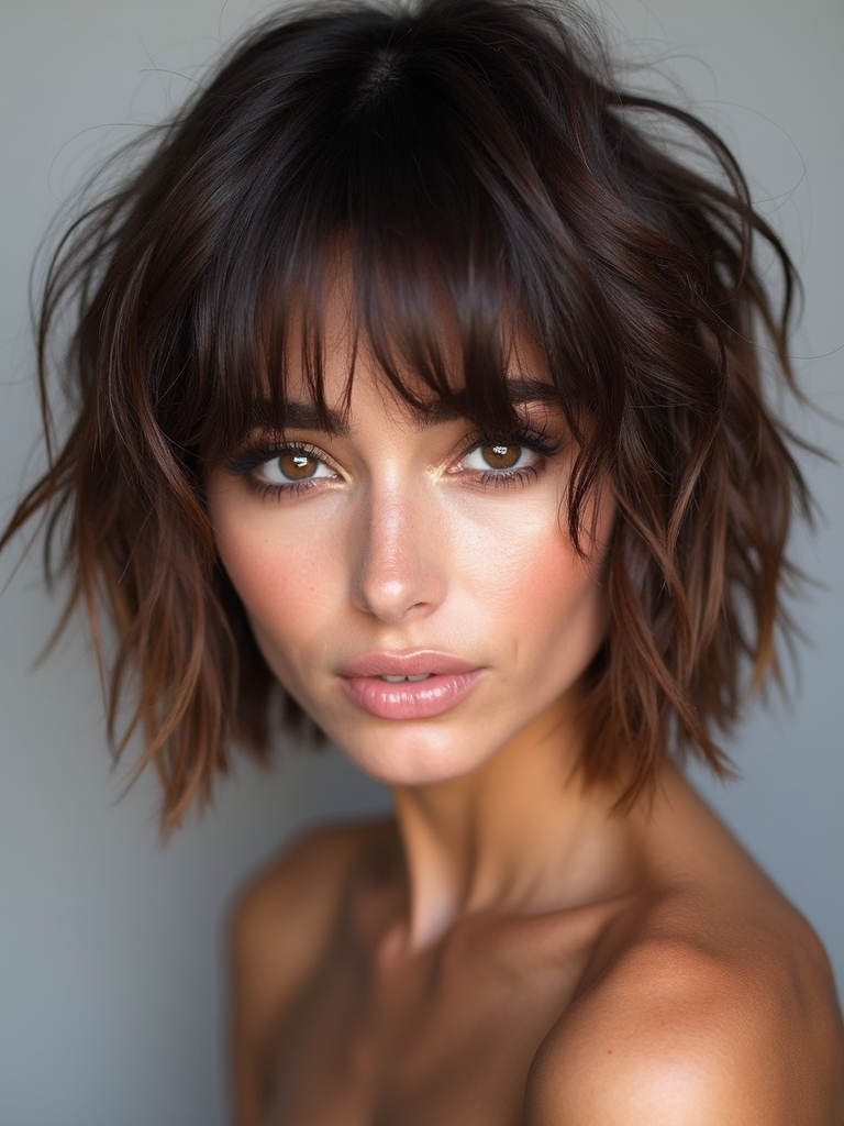shaggy bob curtain fringe