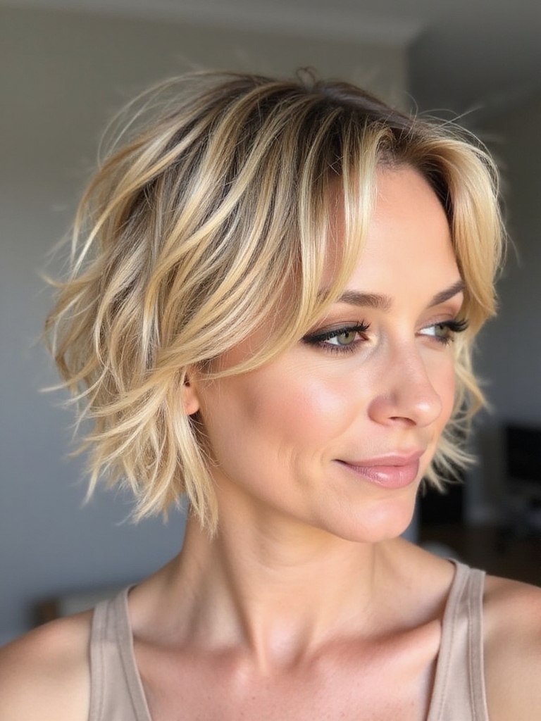 Shaggy short bob