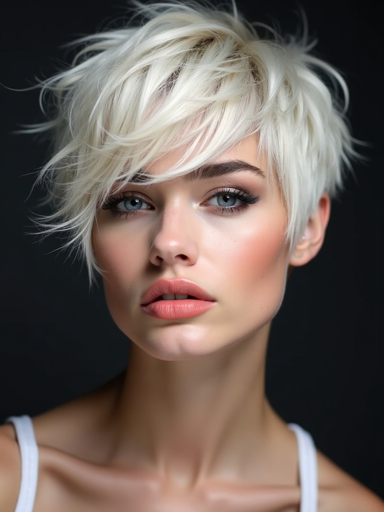 shaggy pixie with curtain