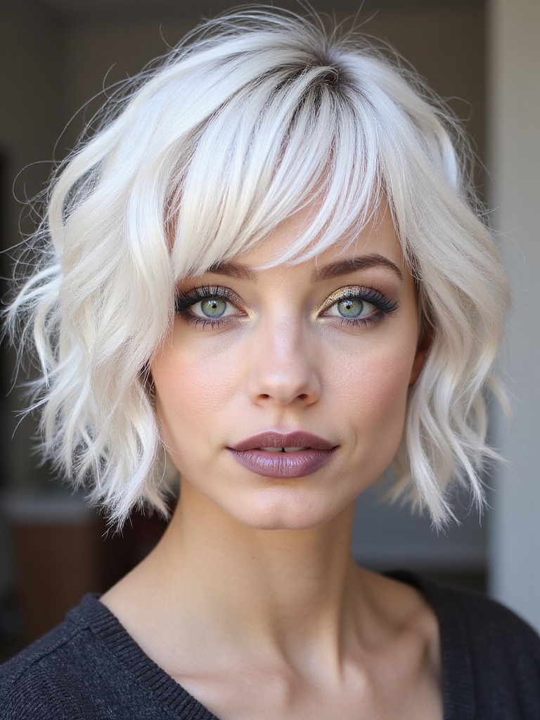 short choppy layered wolfcut