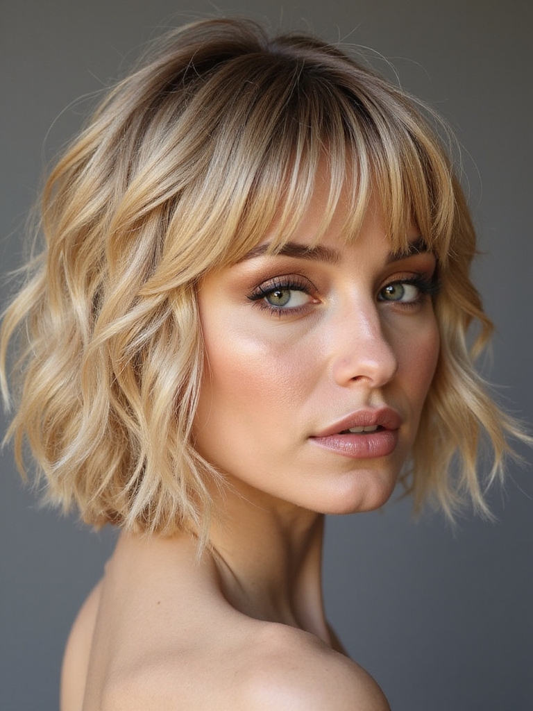 short feathered face framing layers