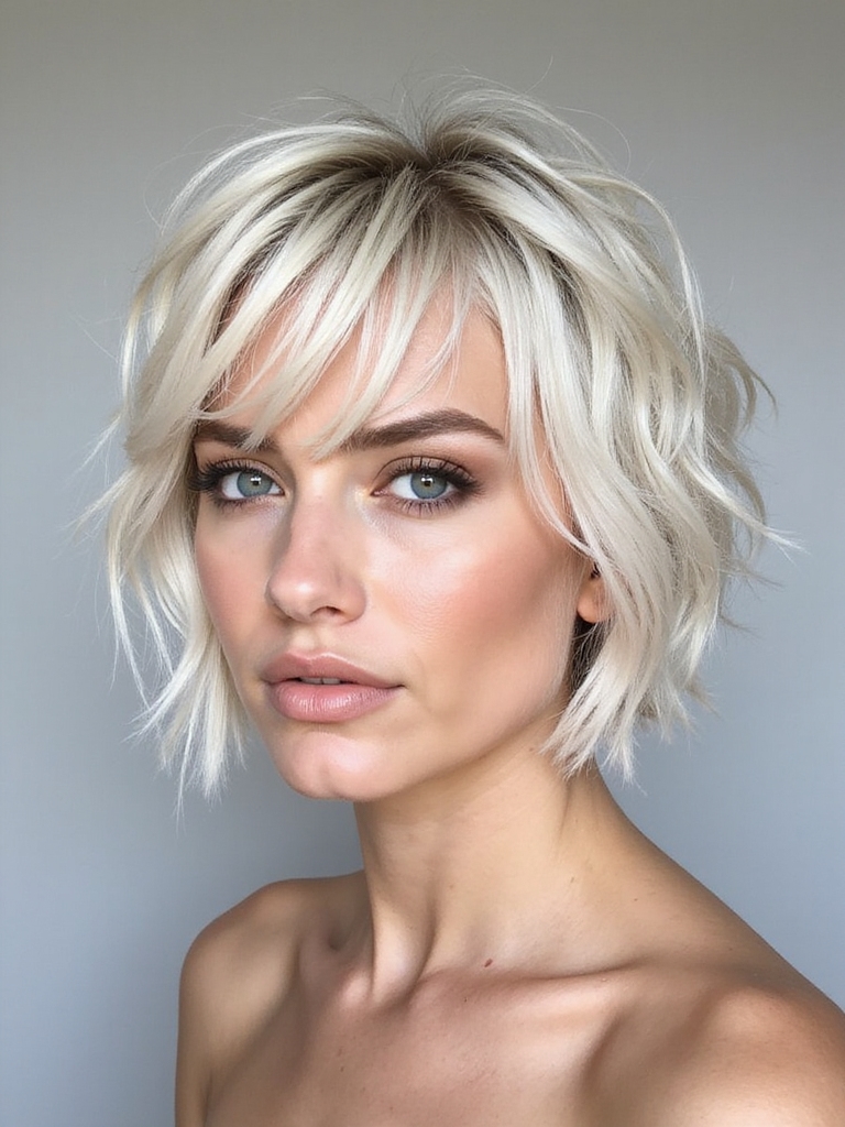 Volume tricks for a short shag on fine hair