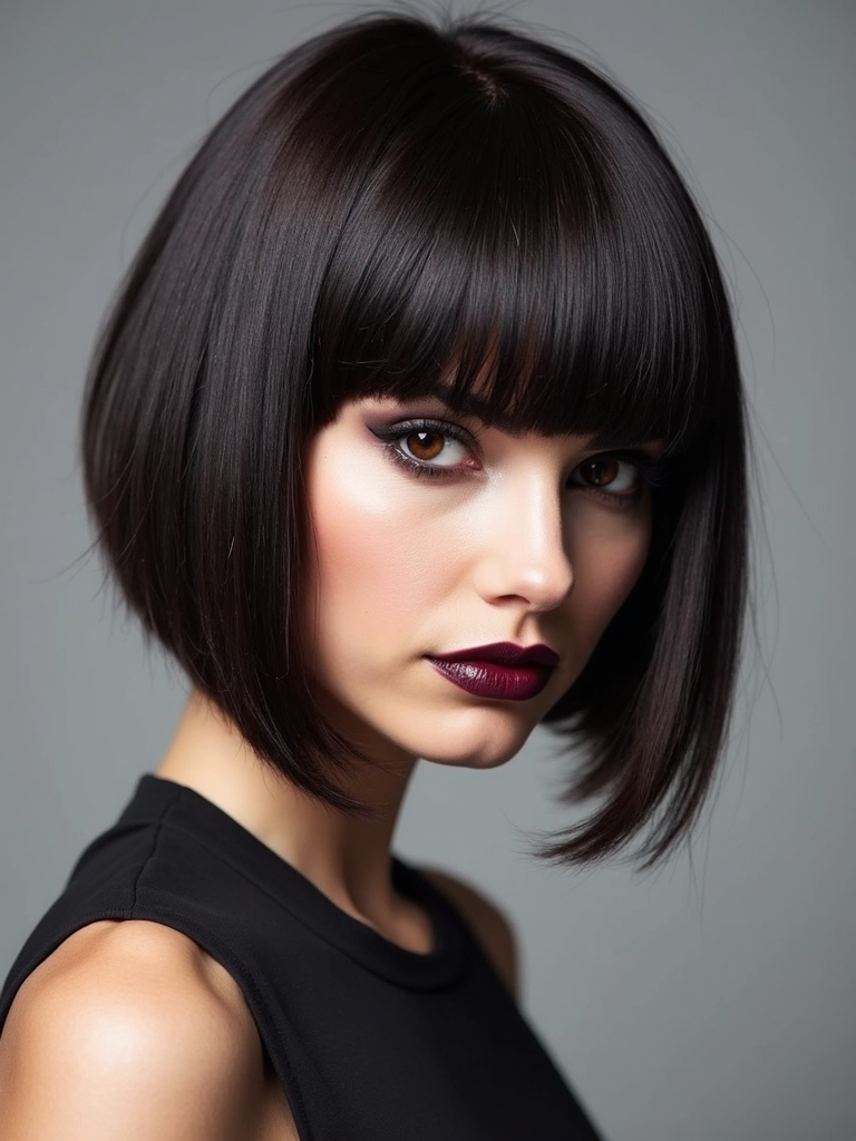 sleek blunt layers with texture