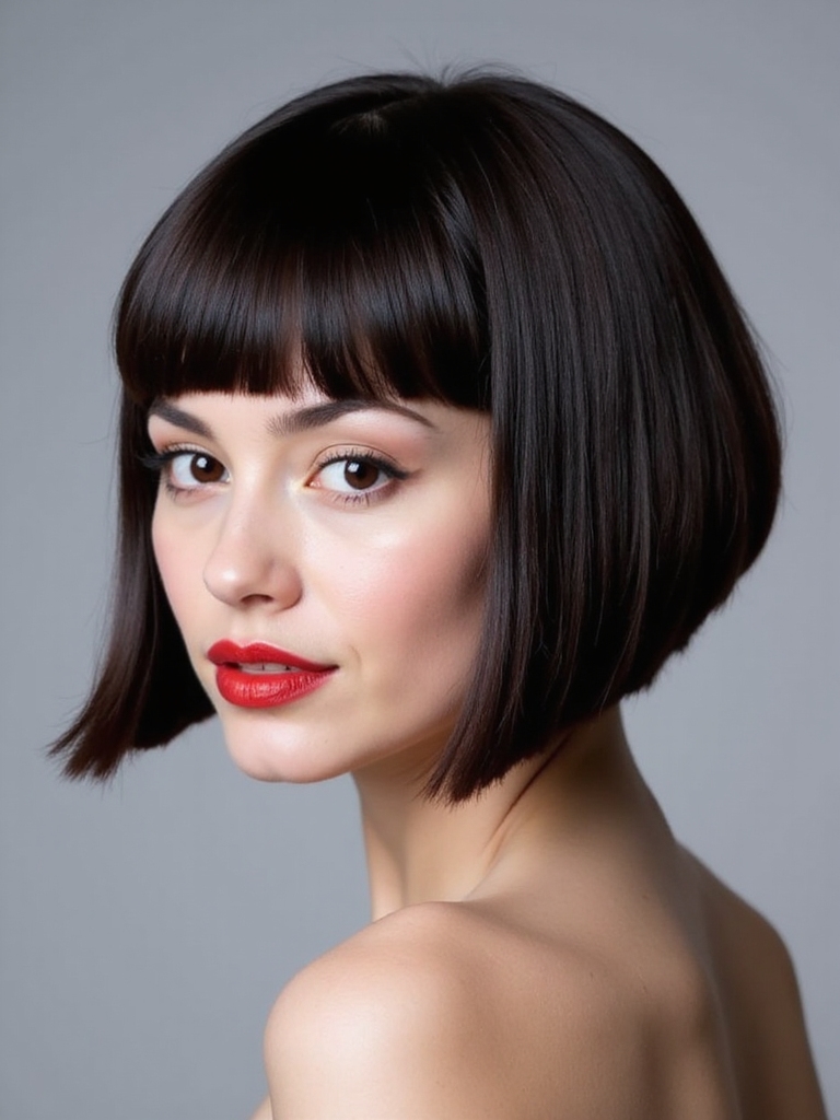 Sleek jawline-grazing micro bob