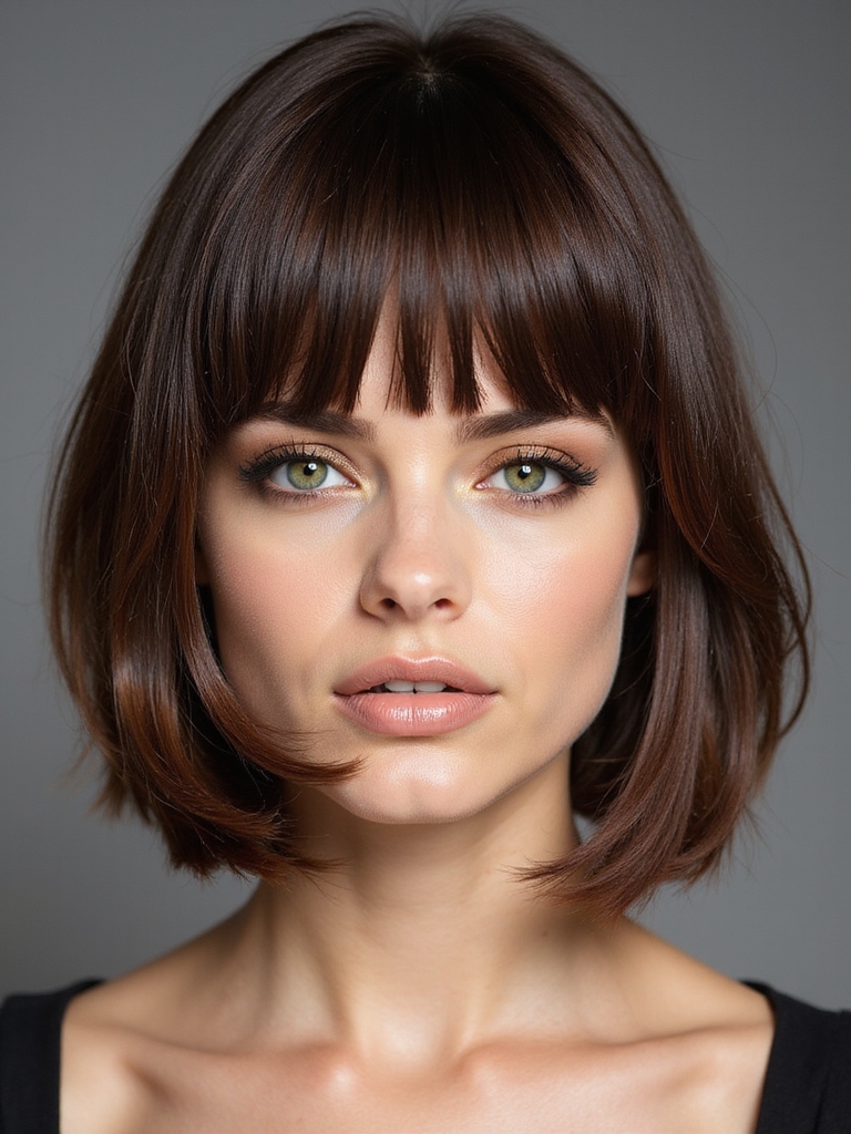 sleek layered shag with fringe