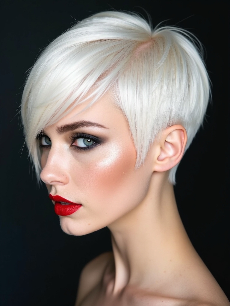 Sleek side-part pixie