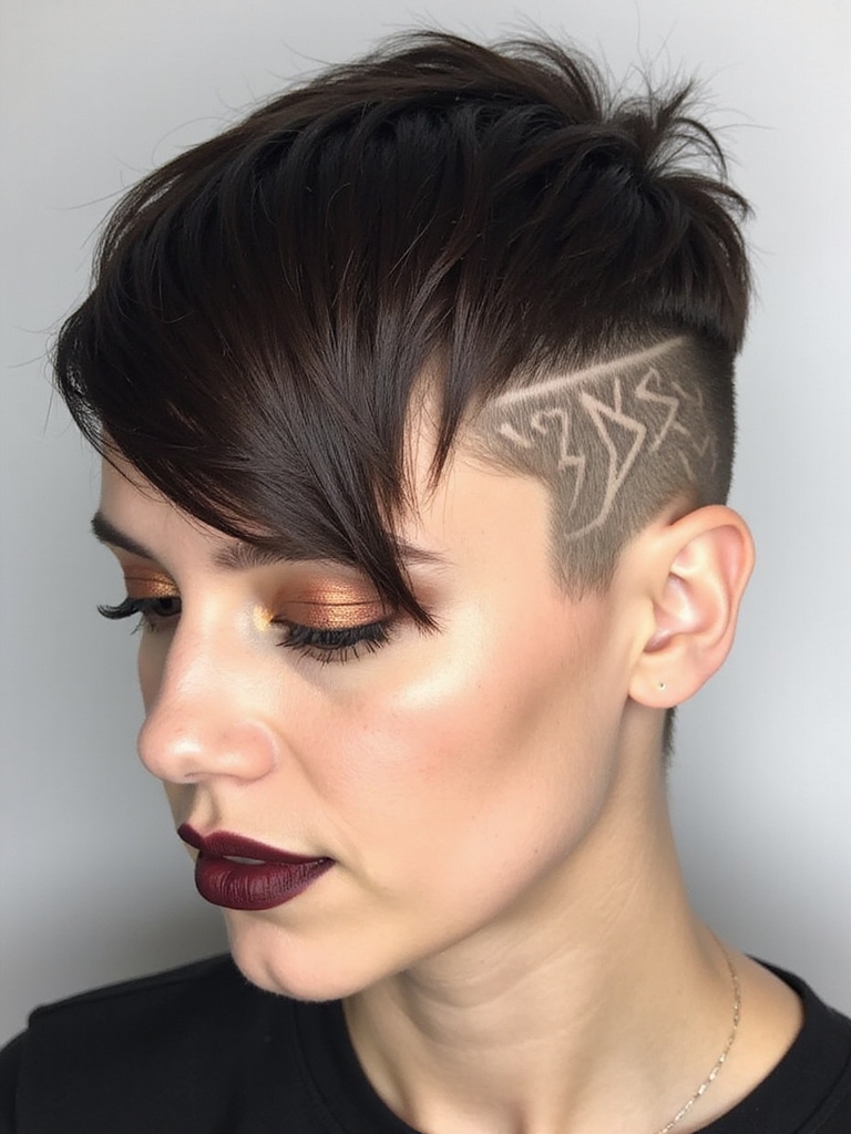 sleek undercut pixie fringe