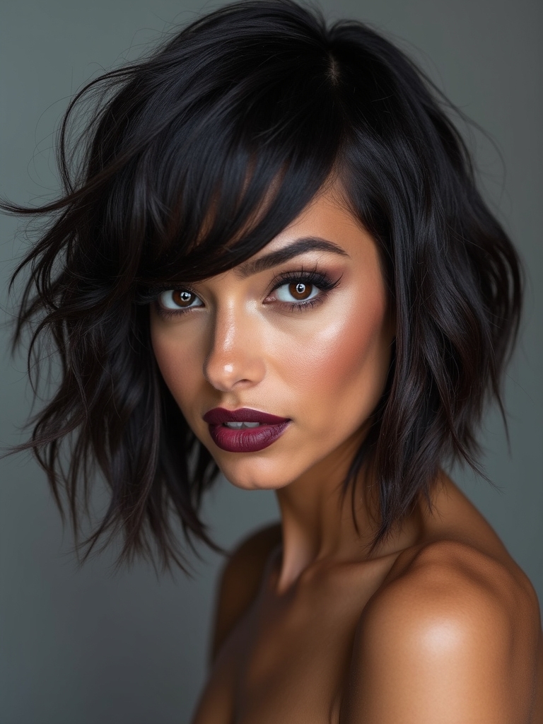 soft asymmetrical textured bob