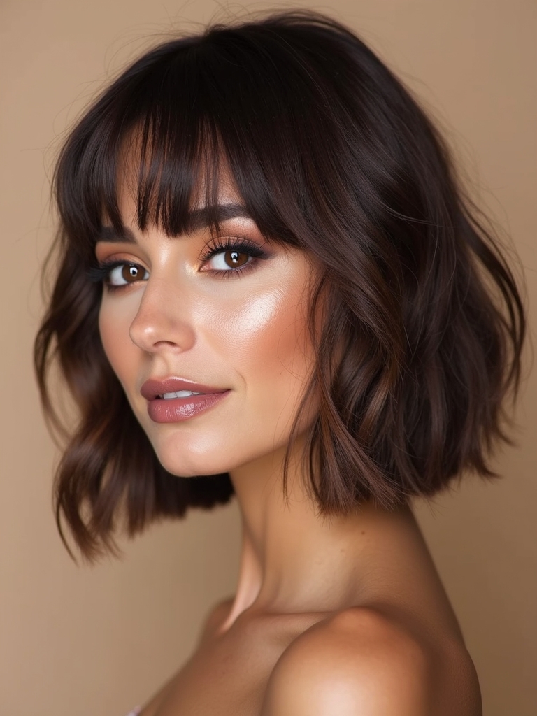 Soft blunt bob with airy ends