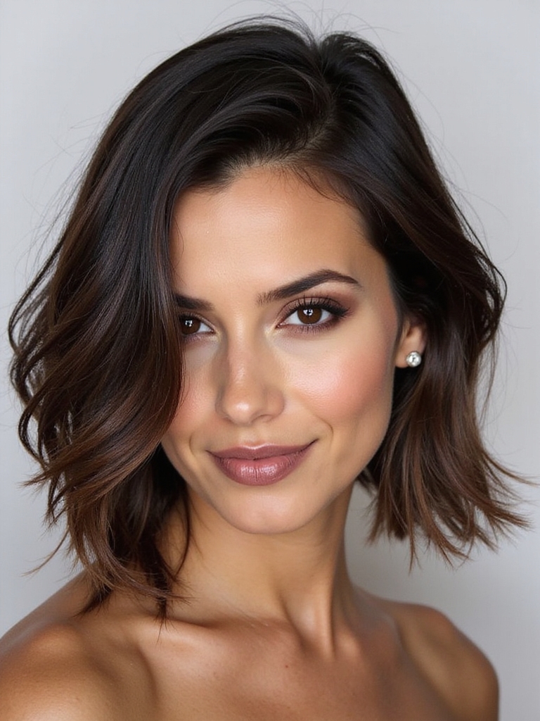 Soft face-framing layered bob
