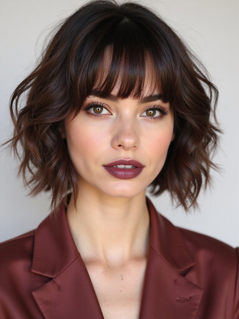 soft french bob with fringe