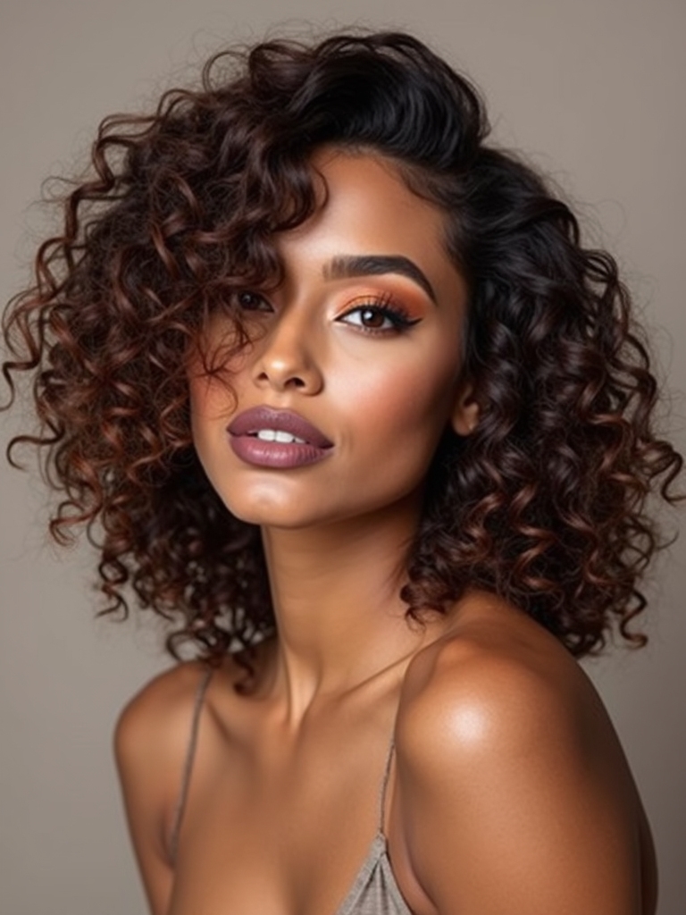 soft graduated curly shag