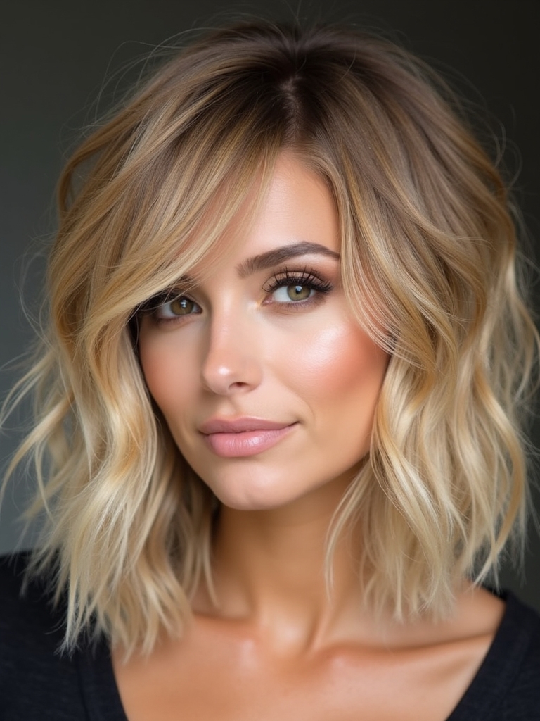 soft graduated face framing layers
