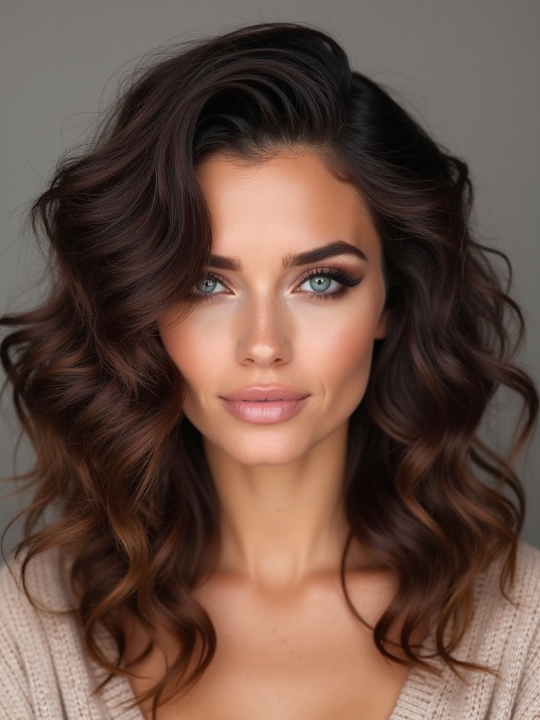 soft layered curls with movement