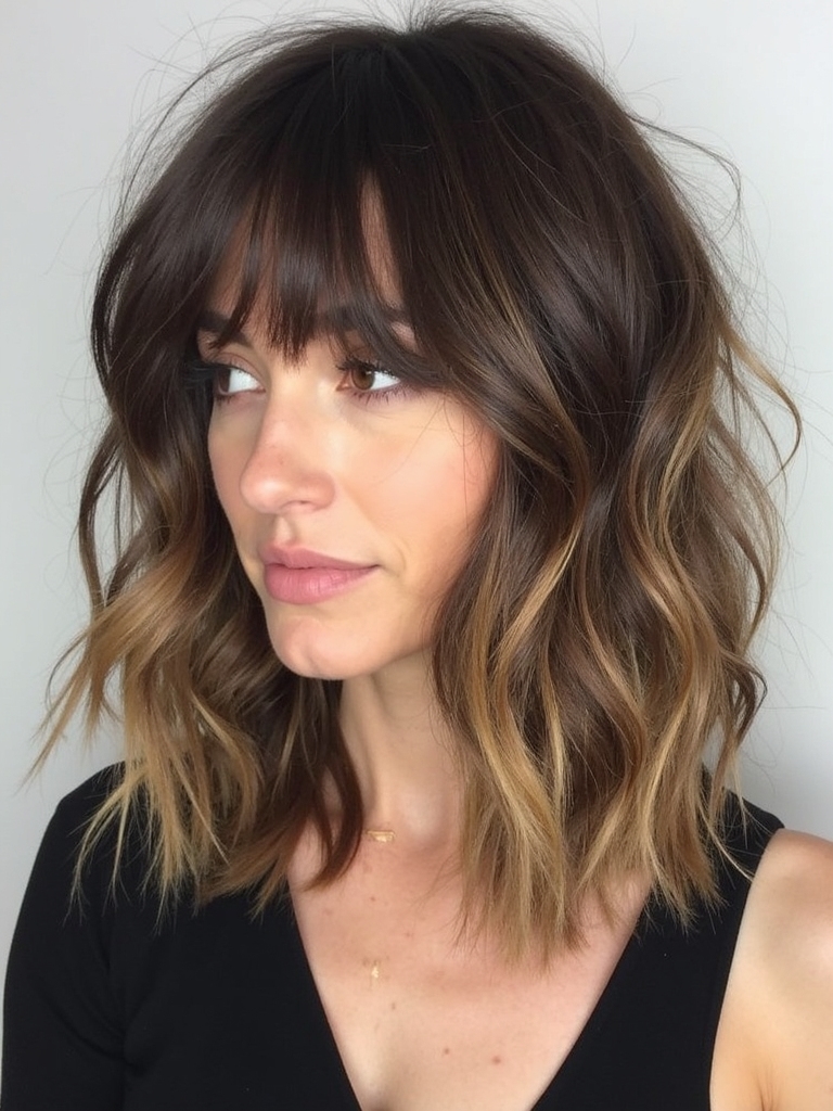 soft shag with balayage
