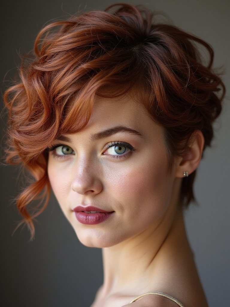soft side swept curly pixie